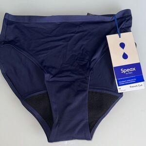 🔥Thinx Speax French Cut Panties in Navy Sz M New